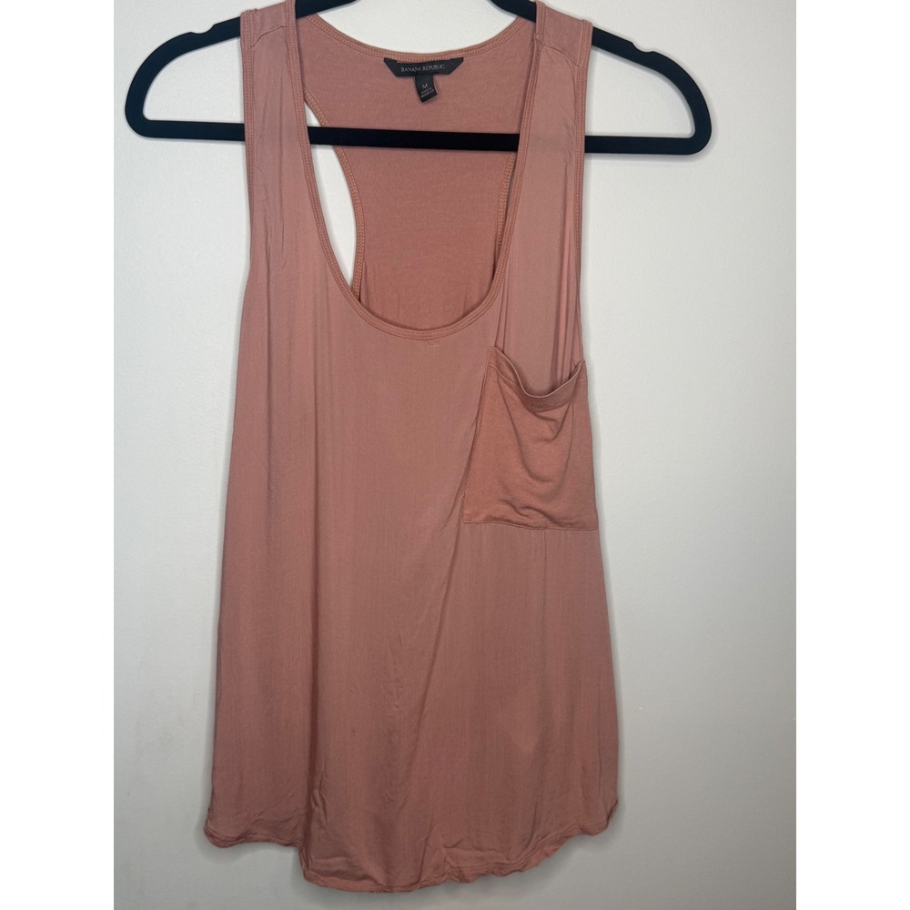 Banana Republic Dusty Rose Mauve Racerback Pocket Tank Top Womens Medium